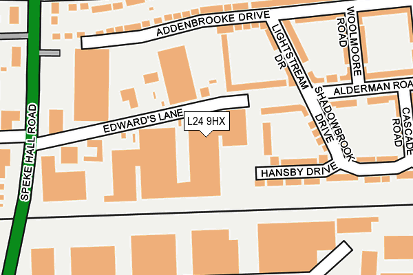 L24 9HX map - OS OpenMap – Local (Ordnance Survey) L24 9HX map - OS OpenMap – Local (Ordnance Survey)
