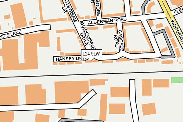 L24 9LW map - OS OpenMap – Local (Ordnance Survey) L24 9LW map - OS OpenMap – Local (Ordnance Survey)