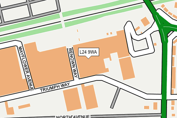L24 9WA map - OS OpenMap – Local (Ordnance Survey) L24 9WA map - OS OpenMap – Local (Ordnance Survey)