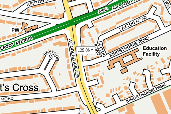 L25 0NY map - OS OpenMap – Local (Ordnance Survey) L25 0NY map - OS OpenMap – Local (Ordnance Survey)