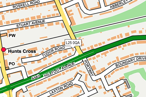 L25 0QA map - OS OpenMap – Local (Ordnance Survey)