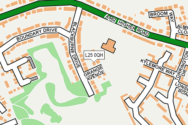 L25 0QH map - OS OpenMap – Local (Ordnance Survey) L25 0QH map - OS OpenMap – Local (Ordnance Survey)