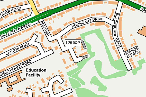 L25 0QP map - OS OpenMap – Local (Ordnance Survey) L25 0QP map - OS OpenMap – Local (Ordnance Survey)
