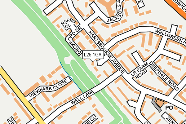 L25 1GA map - OS OpenMap – Local (Ordnance Survey) L25 1GA map - OS OpenMap – Local (Ordnance Survey)