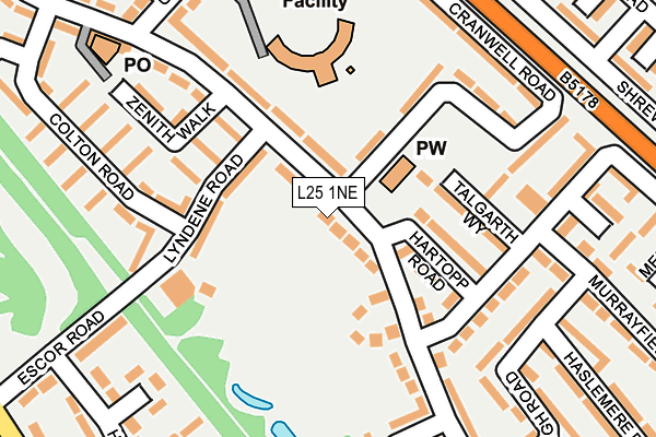 L25 1NE map - OS OpenMap – Local (Ordnance Survey) L25 1NE map - OS OpenMap – Local (Ordnance Survey)