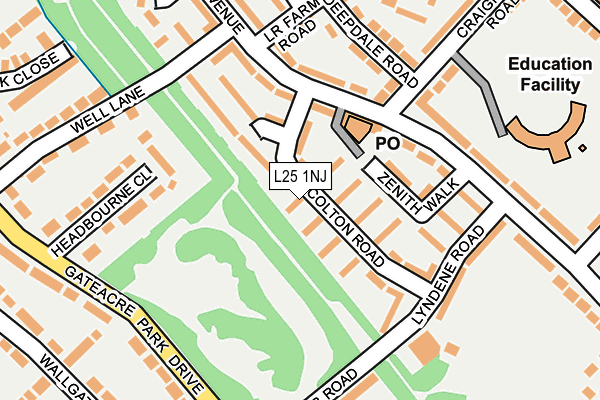 L25 1NJ map - OS OpenMap – Local (Ordnance Survey) L25 1NJ map - OS OpenMap – Local (Ordnance Survey)