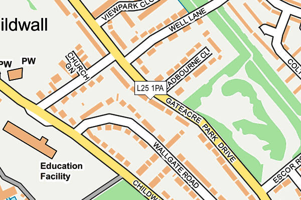 L25 1PA map - OS OpenMap – Local (Ordnance Survey) L25 1PA map - OS OpenMap – Local (Ordnance Survey)