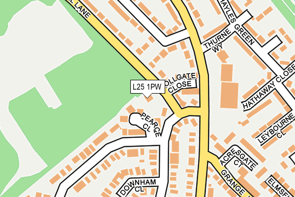 L25 1PW map - OS OpenMap – Local (Ordnance Survey) L25 1PW map - OS OpenMap – Local (Ordnance Survey)