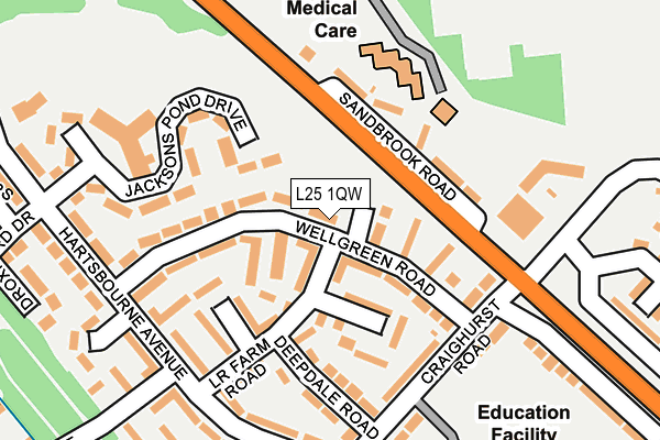 L25 1QW map - OS OpenMap – Local (Ordnance Survey) L25 1QW map - OS OpenMap – Local (Ordnance Survey)