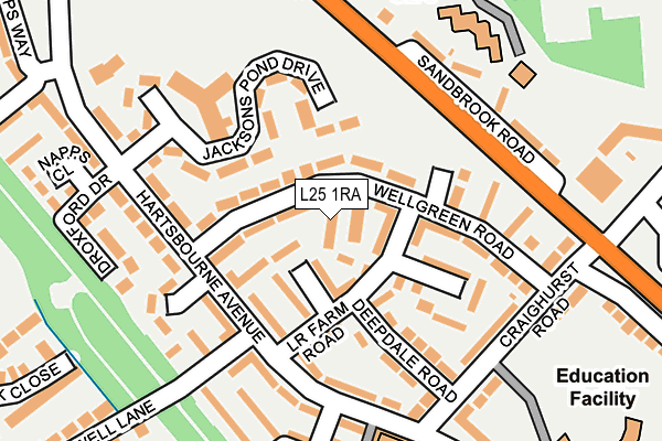 L25 1RA map - OS OpenMap – Local (Ordnance Survey) L25 1RA map - OS OpenMap – Local (Ordnance Survey)
