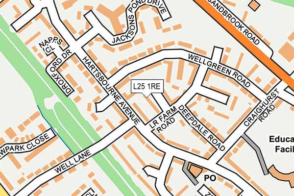 L25 1RE map - OS OpenMap – Local (Ordnance Survey) L25 1RE map - OS OpenMap – Local (Ordnance Survey)