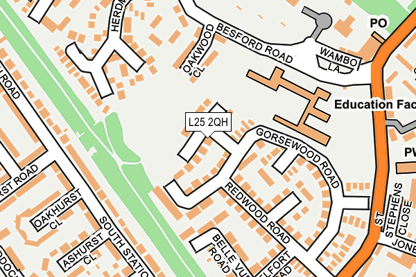 L25 2QH map - OS OpenMap – Local (Ordnance Survey) L25 2QH map - OS OpenMap – Local (Ordnance Survey)
