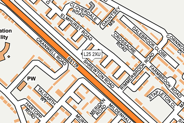 L25 2XU map - OS OpenMap – Local (Ordnance Survey) L25 2XU map - OS OpenMap – Local (Ordnance Survey)