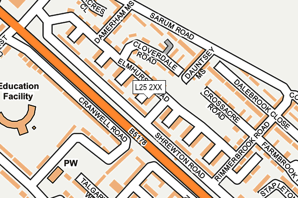 L25 2XX map - OS OpenMap – Local (Ordnance Survey) L25 2XX map - OS OpenMap – Local (Ordnance Survey)