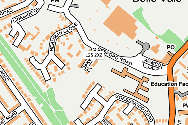 L25 2XZ map - OS OpenMap – Local (Ordnance Survey) L25 2XZ map - OS OpenMap – Local (Ordnance Survey)