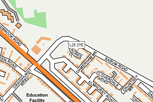 L25 2YE map - OS OpenMap – Local (Ordnance Survey) L25 2YE map - OS OpenMap – Local (Ordnance Survey)