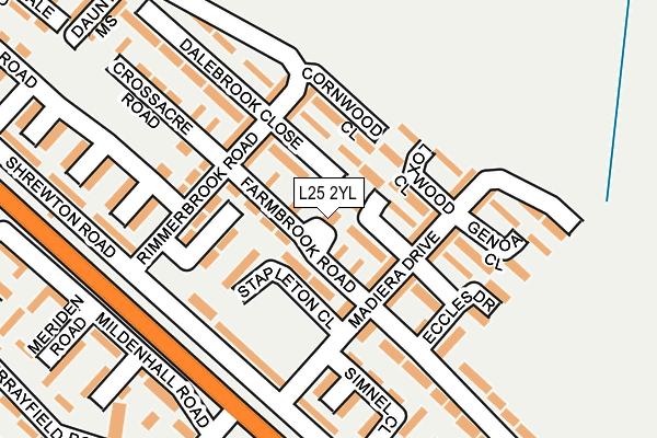 L25 2YL map - OS OpenMap – Local (Ordnance Survey) L25 2YL map - OS OpenMap – Local (Ordnance Survey)
