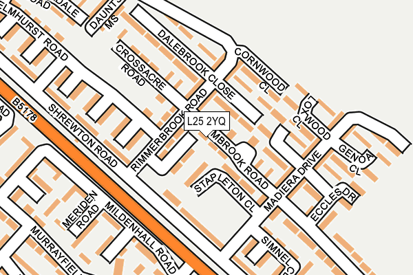 L25 2YQ map - OS OpenMap – Local (Ordnance Survey) L25 2YQ map - OS OpenMap – Local (Ordnance Survey)