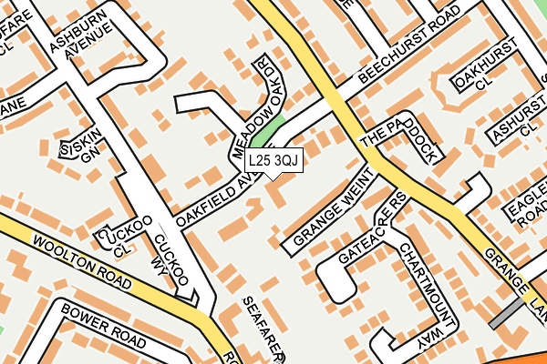 L25 3QJ map - OS OpenMap – Local (Ordnance Survey) L25 3QJ map - OS OpenMap – Local (Ordnance Survey)