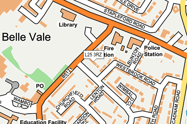 L25 3RZ map - OS OpenMap – Local (Ordnance Survey) L25 3RZ map - OS OpenMap – Local (Ordnance Survey)
