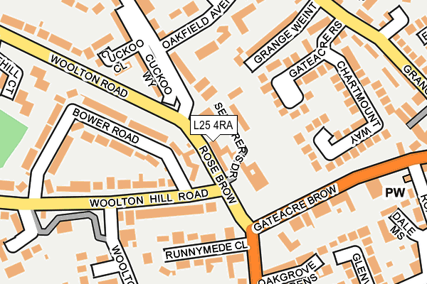L25 4RA map - OS OpenMap – Local (Ordnance Survey) L25 4RA map - OS OpenMap – Local (Ordnance Survey)