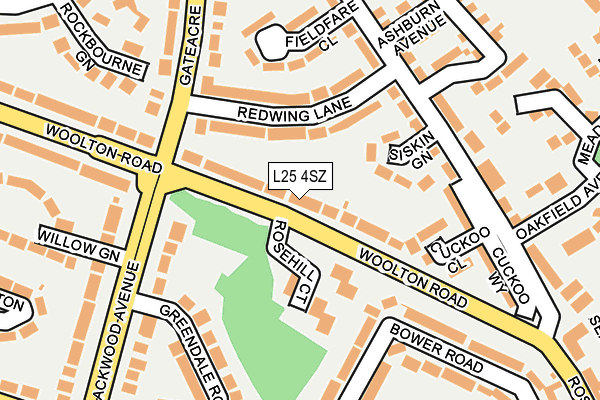 L25 4SZ map - OS OpenMap – Local (Ordnance Survey) L25 4SZ map - OS OpenMap – Local (Ordnance Survey)