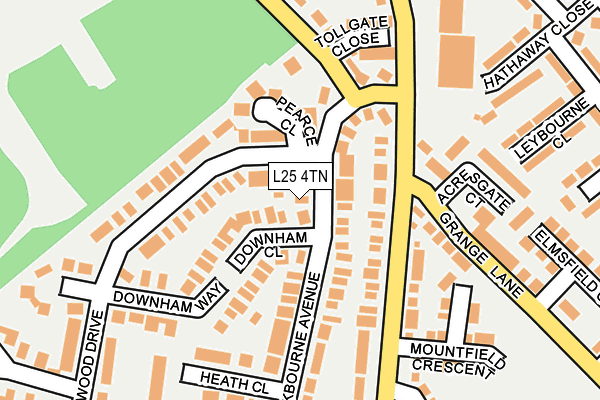 L25 4TN map - OS OpenMap – Local (Ordnance Survey) L25 4TN map - OS OpenMap – Local (Ordnance Survey)