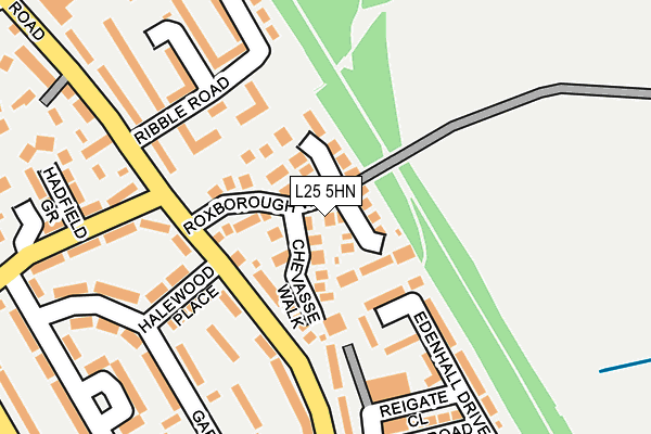 L25 5HN map - OS OpenMap – Local (Ordnance Survey) L25 5HN map - OS OpenMap – Local (Ordnance Survey)