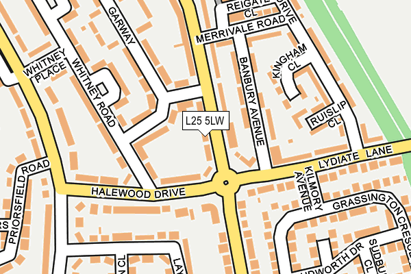 L25 5LW map - OS OpenMap – Local (Ordnance Survey) L25 5LW map - OS OpenMap – Local (Ordnance Survey)