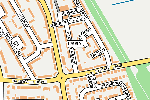 L25 5LX map - OS OpenMap – Local (Ordnance Survey) L25 5LX map - OS OpenMap – Local (Ordnance Survey)