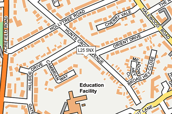 L25 5NX map - OS OpenMap – Local (Ordnance Survey) L25 5NX map - OS OpenMap – Local (Ordnance Survey)