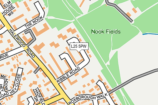 L25 5PW map - OS OpenMap – Local (Ordnance Survey) L25 5PW map - OS OpenMap – Local (Ordnance Survey)