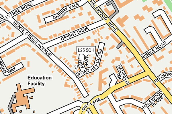 L25 5QH map - OS OpenMap – Local (Ordnance Survey) L25 5QH map - OS OpenMap – Local (Ordnance Survey)