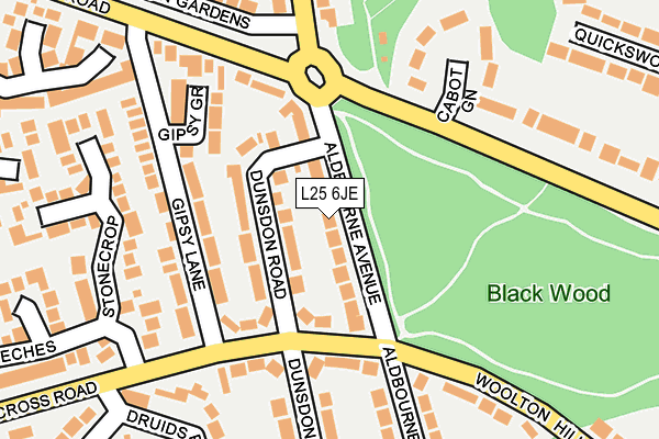 L25 6JE map - OS OpenMap – Local (Ordnance Survey) L25 6JE map - OS OpenMap – Local (Ordnance Survey)