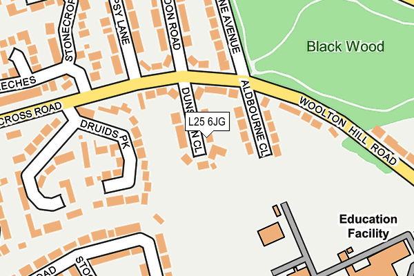 L25 6JG map - OS OpenMap – Local (Ordnance Survey) L25 6JG map - OS OpenMap – Local (Ordnance Survey)