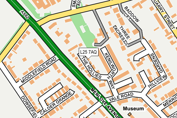 L25 7AQ map - OS OpenMap – Local (Ordnance Survey)