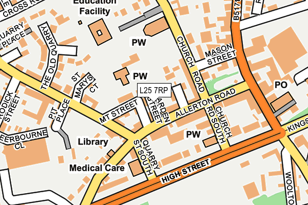 L25 7RP map - OS OpenMap – Local (Ordnance Survey) L25 7RP map - OS OpenMap – Local (Ordnance Survey)