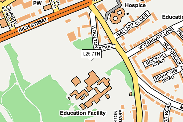 L25 7TN map - OS OpenMap – Local (Ordnance Survey) L25 7TN map - OS OpenMap – Local (Ordnance Survey)