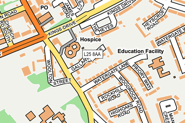 L25 8AA map - OS OpenMap – Local (Ordnance Survey) L25 8AA map - OS OpenMap – Local (Ordnance Survey)
