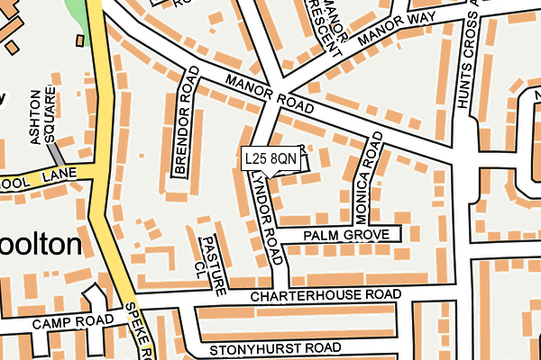 L25 8QN map - OS OpenMap – Local (Ordnance Survey) L25 8QN map - OS OpenMap – Local (Ordnance Survey)