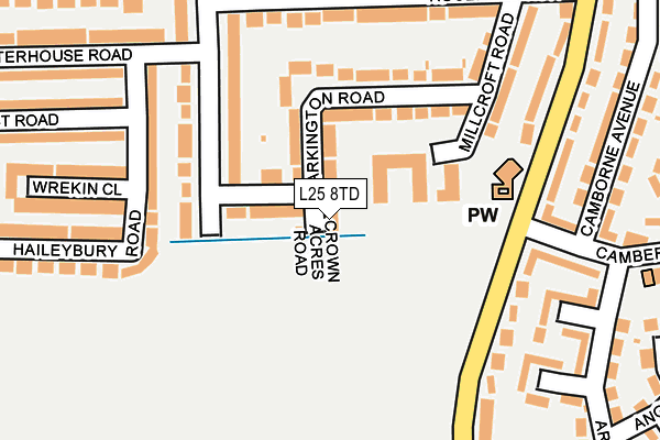 L25 8TD map - OS OpenMap – Local (Ordnance Survey) L25 8TD map - OS OpenMap – Local (Ordnance Survey)