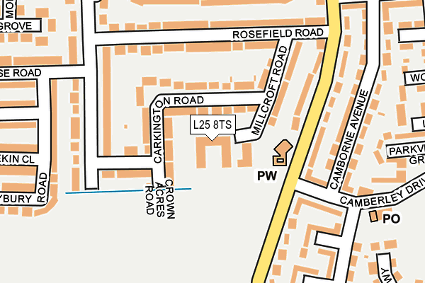 L25 8TS map - OS OpenMap – Local (Ordnance Survey) L25 8TS map - OS OpenMap – Local (Ordnance Survey)