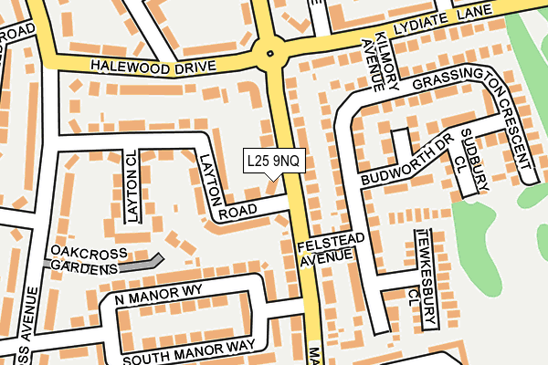 L25 9NQ map - OS OpenMap – Local (Ordnance Survey) L25 9NQ map - OS OpenMap – Local (Ordnance Survey)