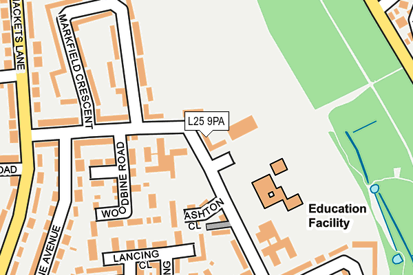 L25 9PA map - OS OpenMap – Local (Ordnance Survey) L25 9PA map - OS OpenMap – Local (Ordnance Survey)