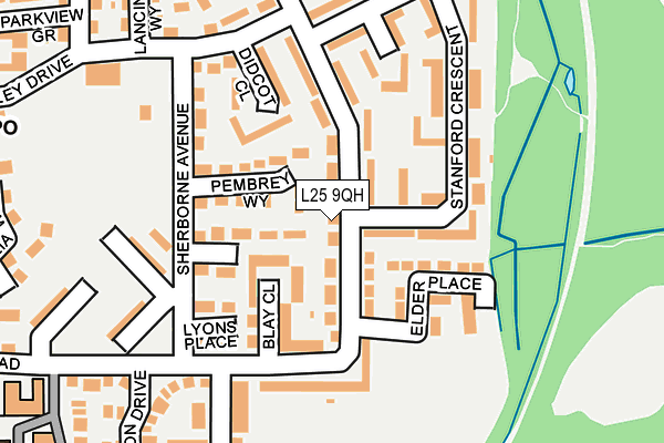 L25 9QH map - OS OpenMap – Local (Ordnance Survey) L25 9QH map - OS OpenMap – Local (Ordnance Survey)