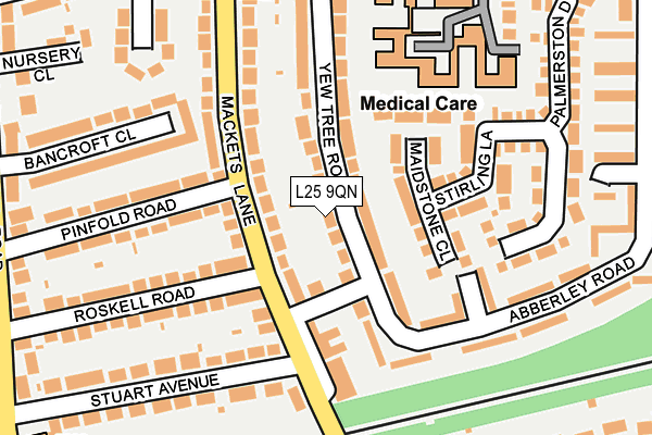 L25 9QN map - OS OpenMap – Local (Ordnance Survey) L25 9QN map - OS OpenMap – Local (Ordnance Survey)