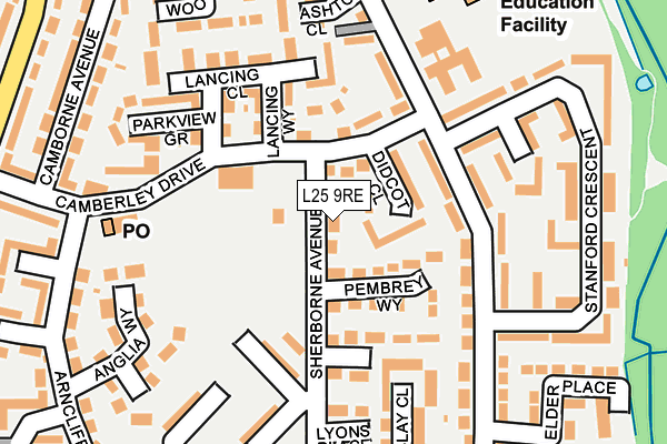 L25 9RE map - OS OpenMap – Local (Ordnance Survey) L25 9RE map - OS OpenMap – Local (Ordnance Survey)