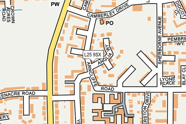 L25 9SX map - OS OpenMap – Local (Ordnance Survey) L25 9SX map - OS OpenMap – Local (Ordnance Survey)