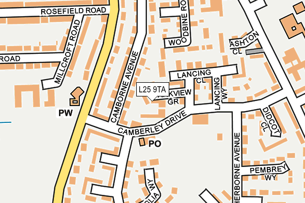 L25 9TA map - OS OpenMap – Local (Ordnance Survey) L25 9TA map - OS OpenMap – Local (Ordnance Survey)
