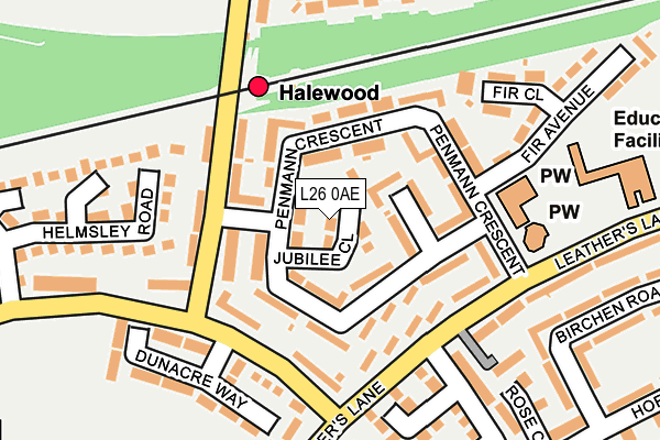 L26 0AE map - OS OpenMap – Local (Ordnance Survey) L26 0AE map - OS OpenMap – Local (Ordnance Survey)